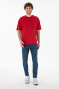 Men's Comfort Fit Crew Neck Red T-Shirt