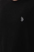 Men's Comfort Fit Crew Neck Black Jacquard Interlock T-Shirt