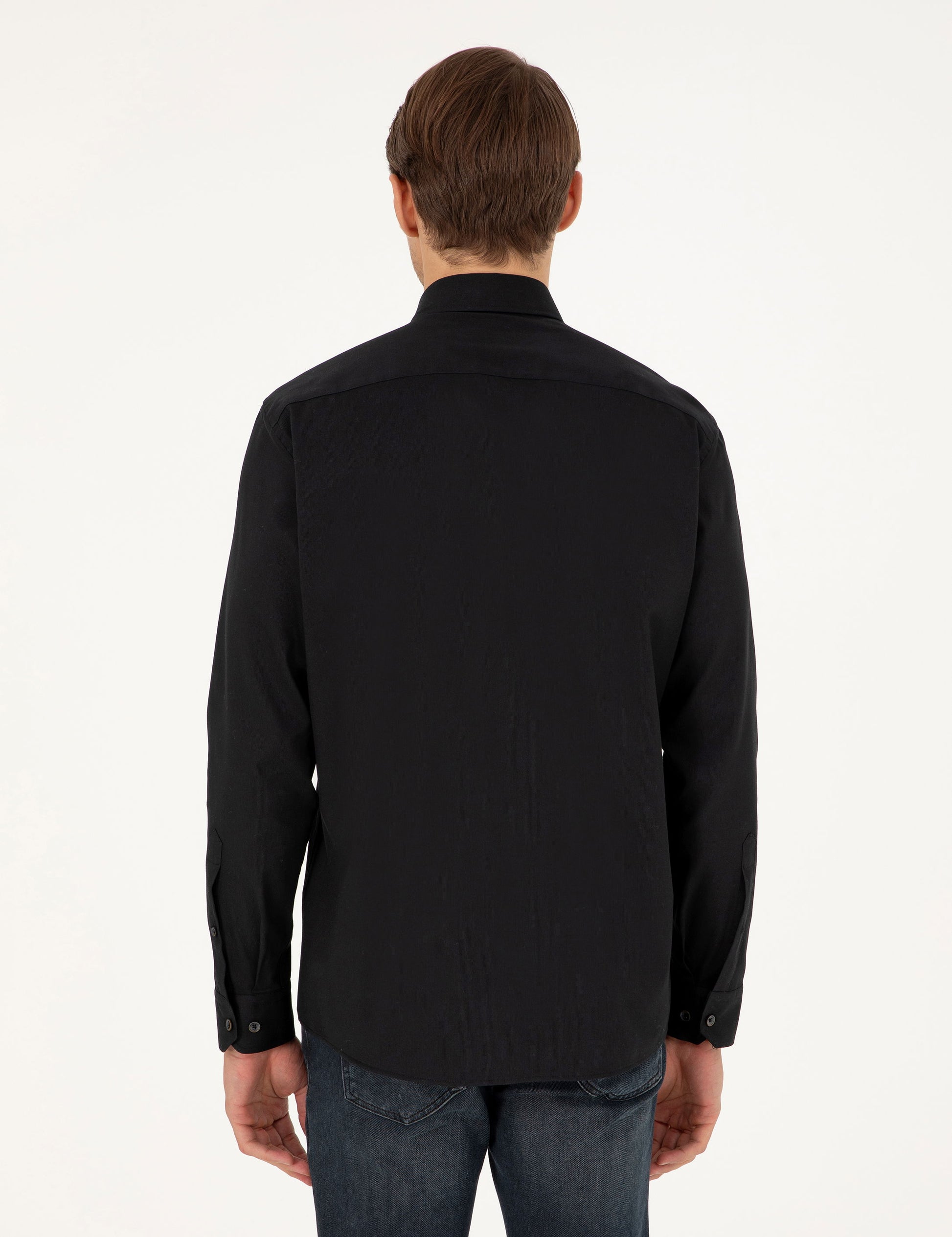 Black Regular Fit Long Sleeve Shirt