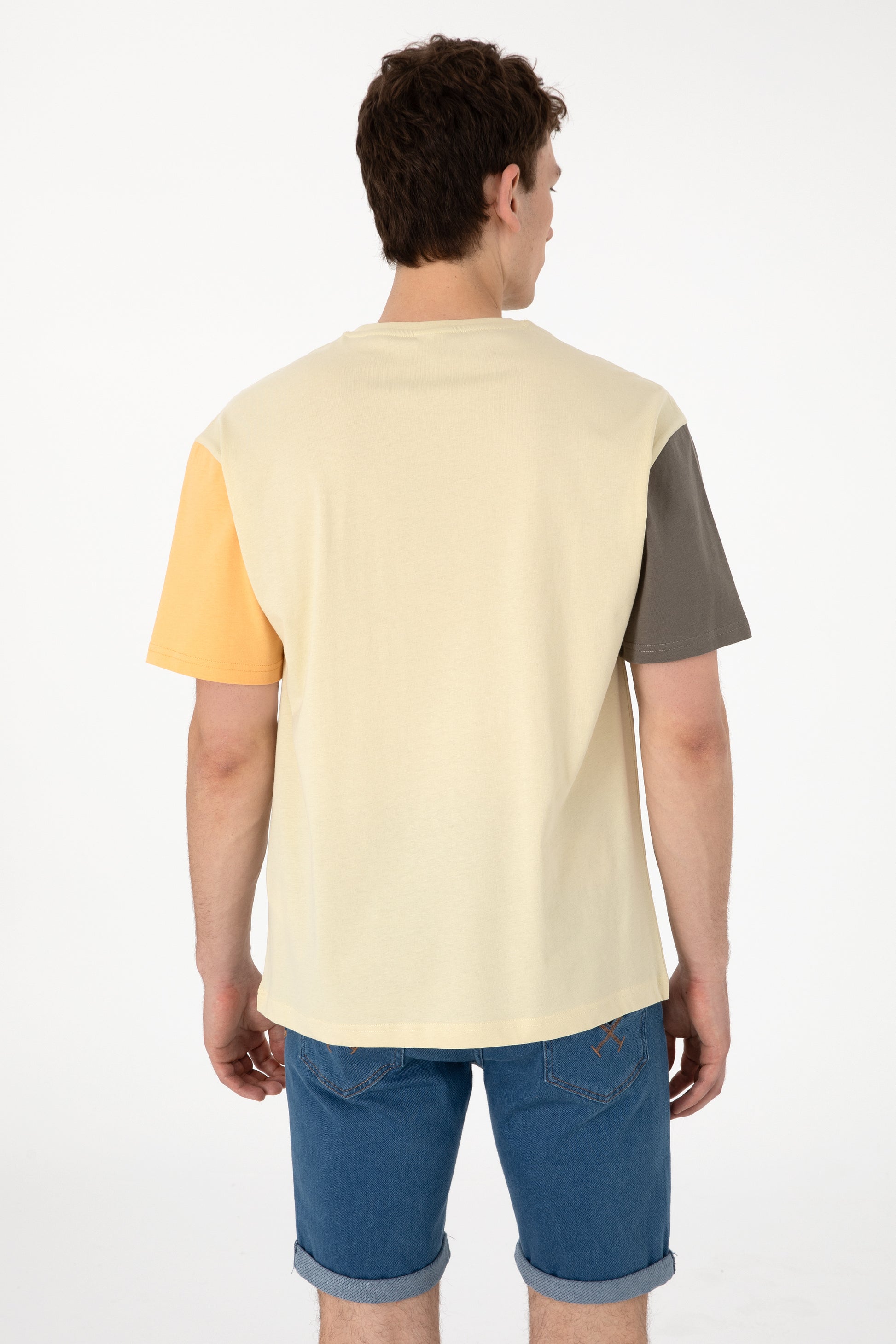 Men's Comfort Fit Crew Neck Light Khaki T-Shirt