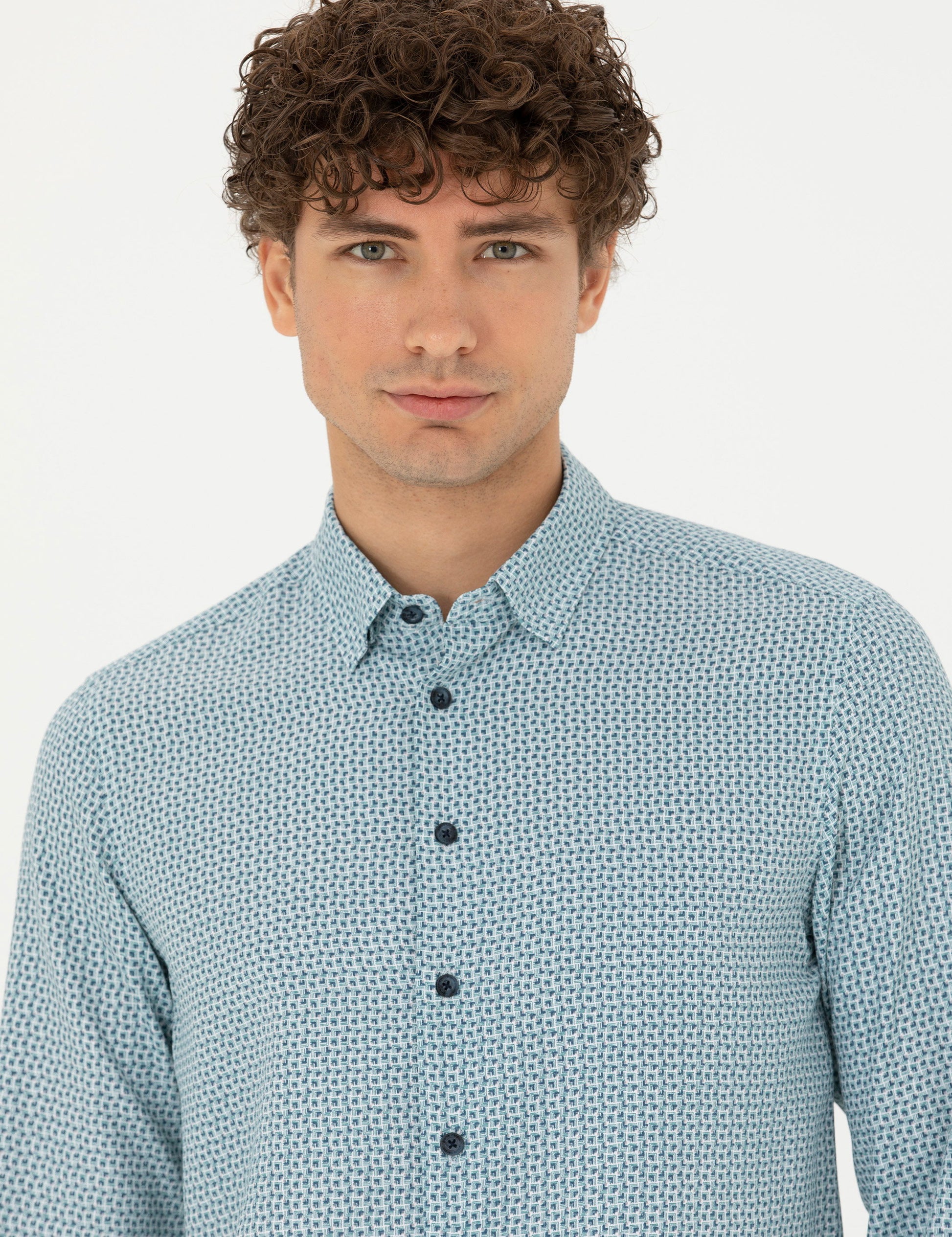 Mint Slim Fit Long Sleeve Shirt
