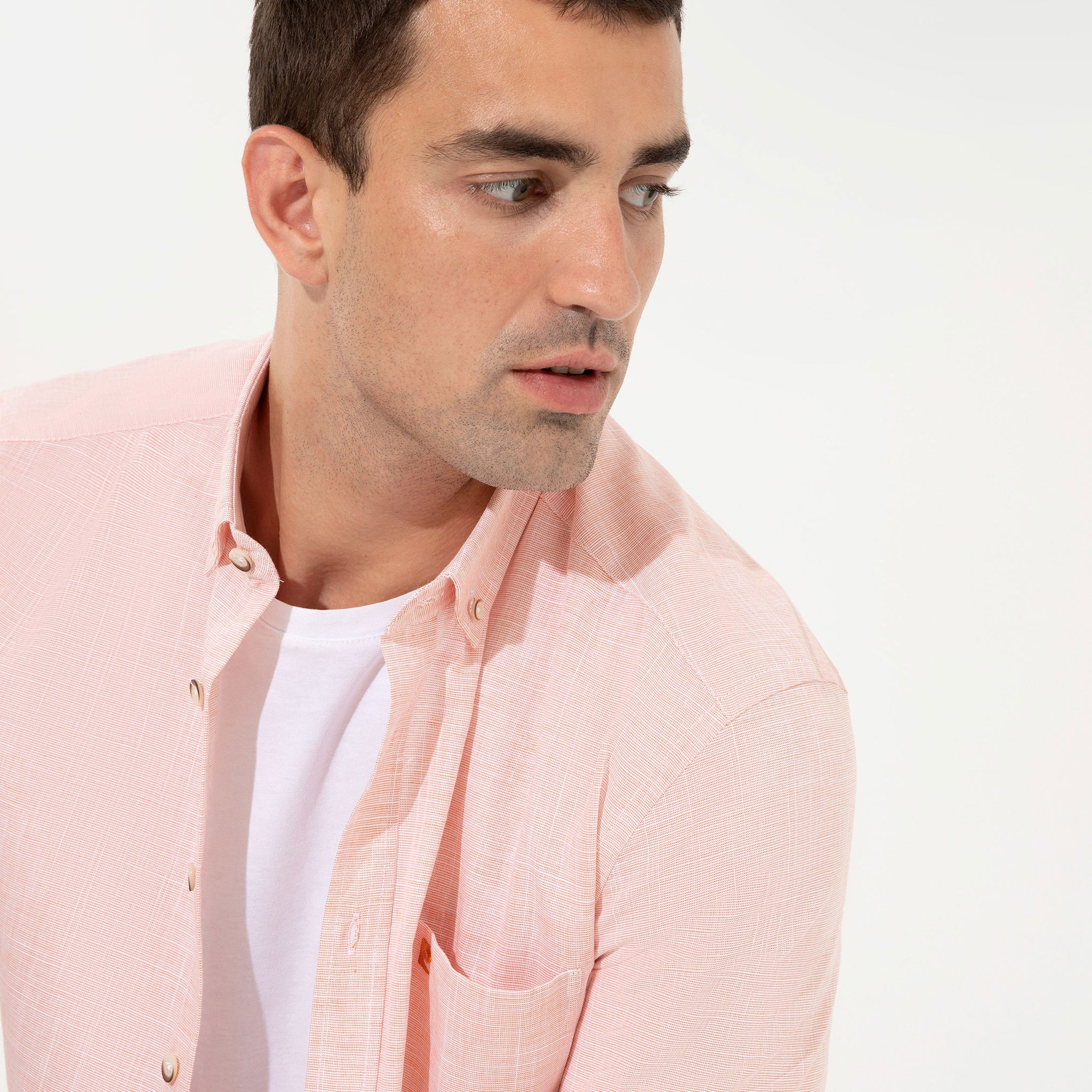 Orange Regular Fit Short Sleeve Shirt