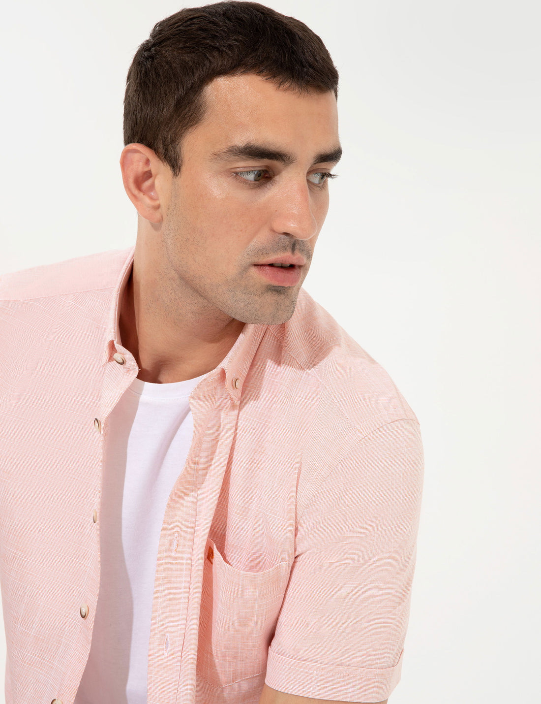 Orange Regular Fit Short Sleeve Shirt