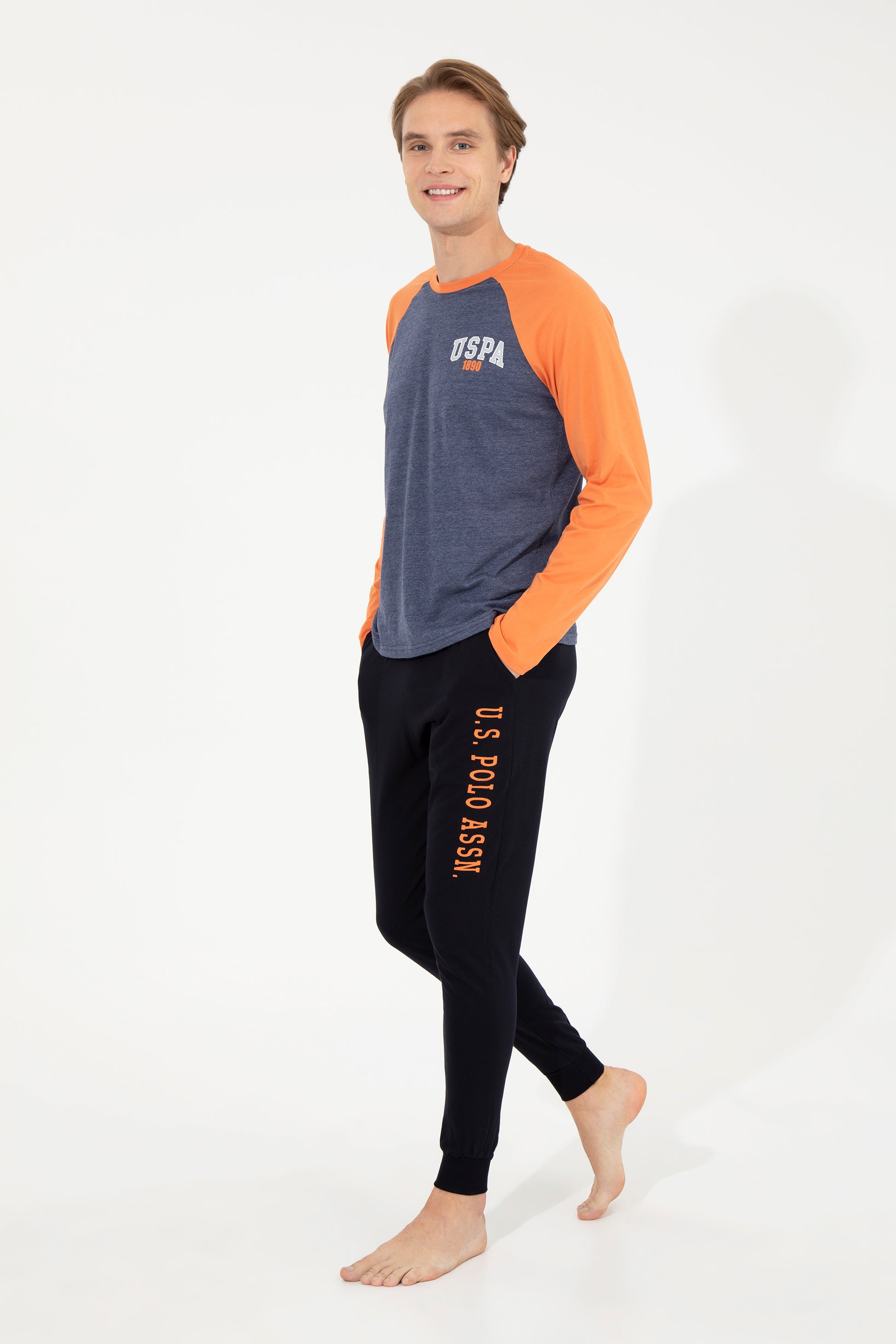 Men's Orange Pajama Set
