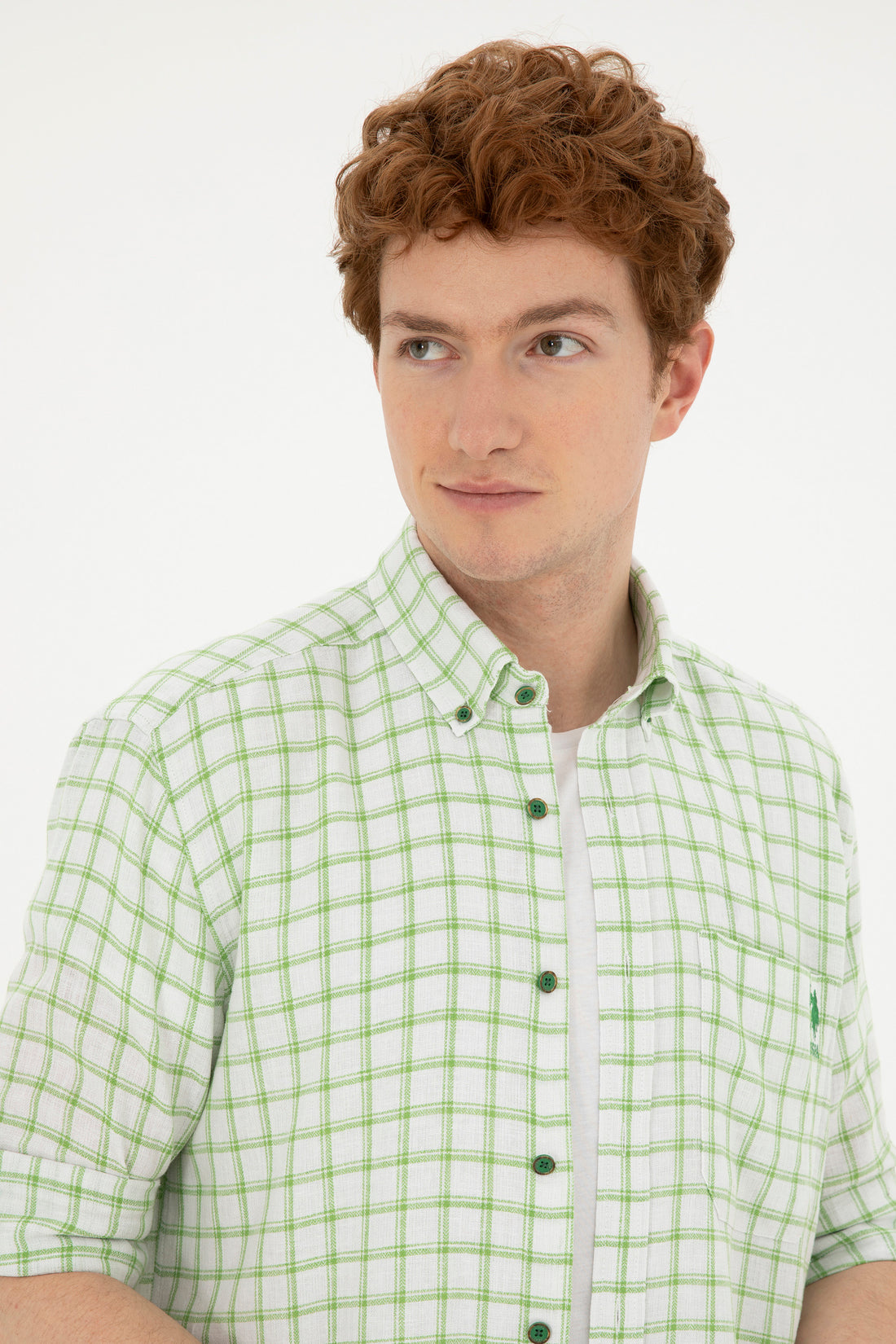 Men's Checkered Green Shirt