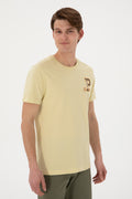 Men's Regular Fit Crew Neck Light Khaki T-Shirt