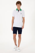 Men's Regular Fit Polo Neck White T-Shirt