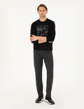 Anthracite Melange Slim Fit Straight Leg Sweatpants