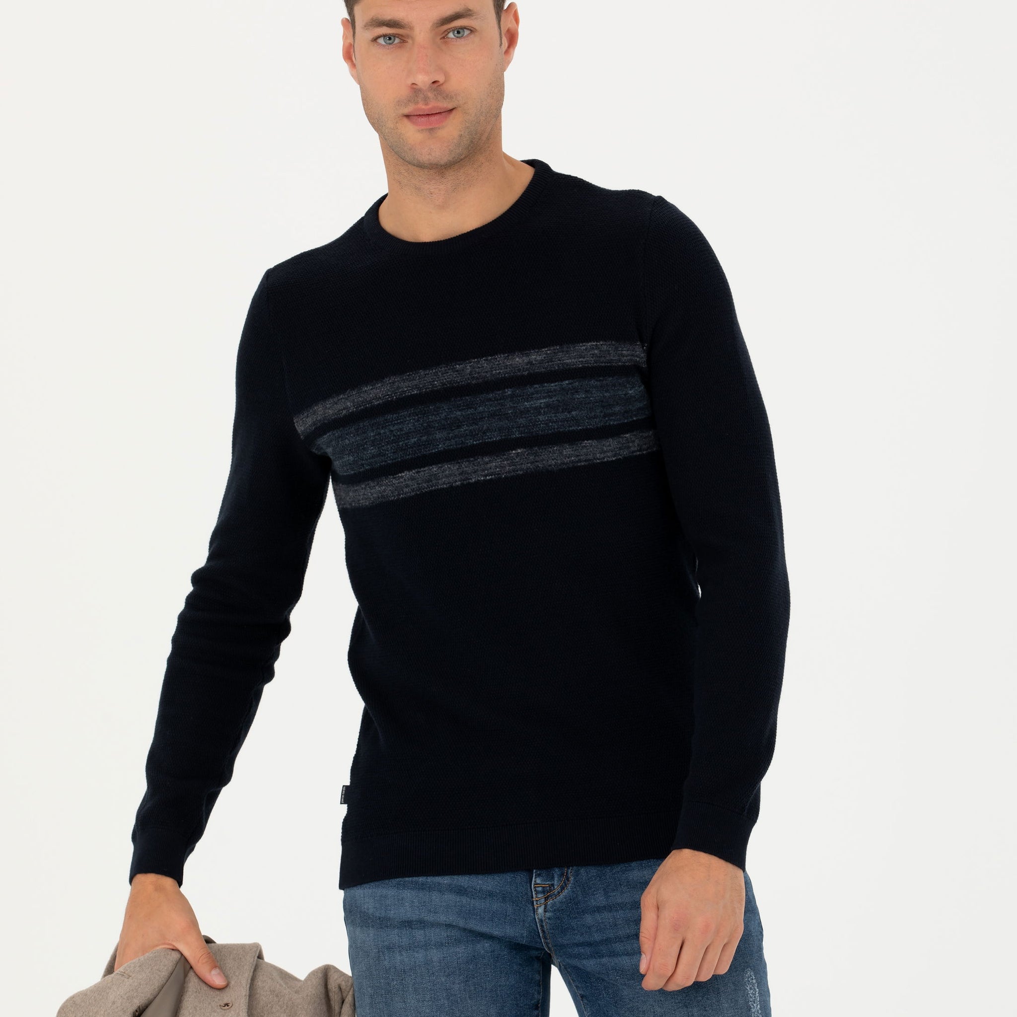 Dark Navy Slim Fit Sweater