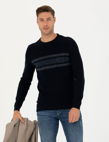 Dark Navy Slim Fit Sweater