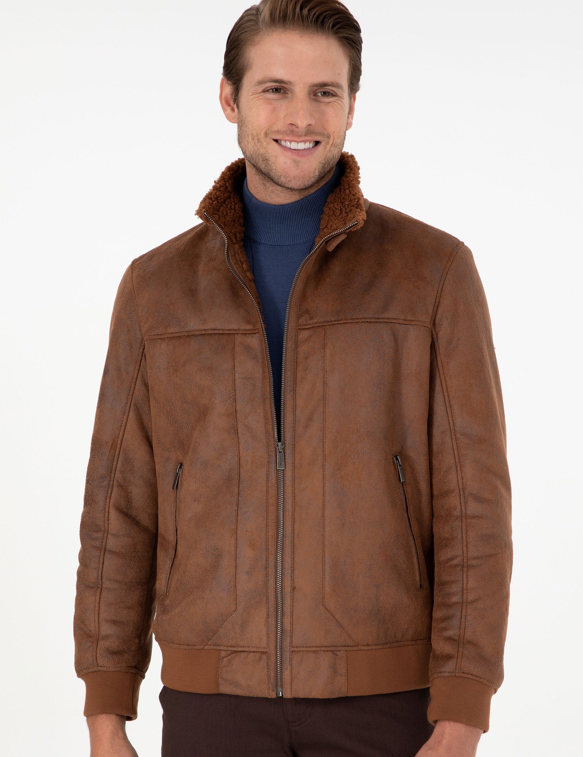 Taba Fur Detailed Leather Jacket