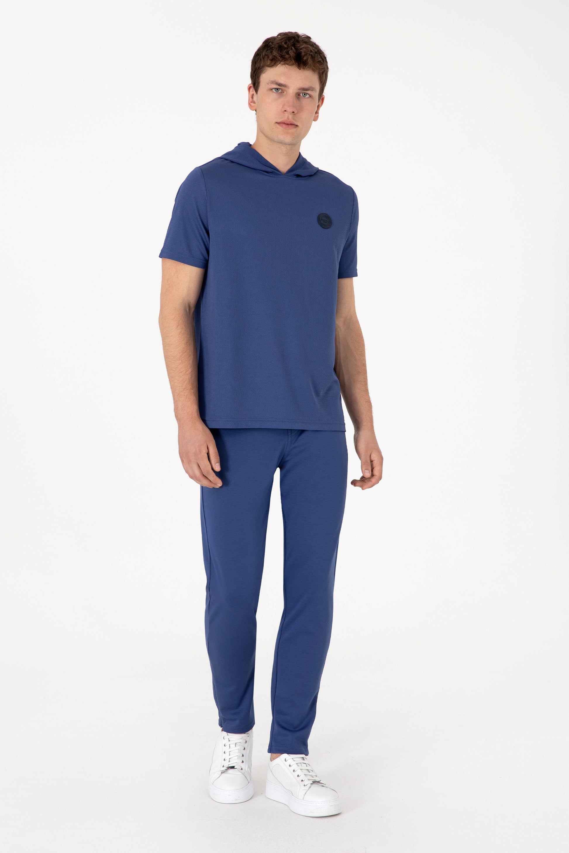 Men's Regular Fit Crew Neck Light Navy T-Shirt