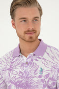 Men's Regular Fit Polo Neck Lilac T-Shirt