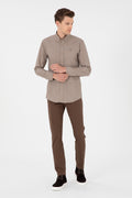 Men's Camel Long Sleeve Shirt