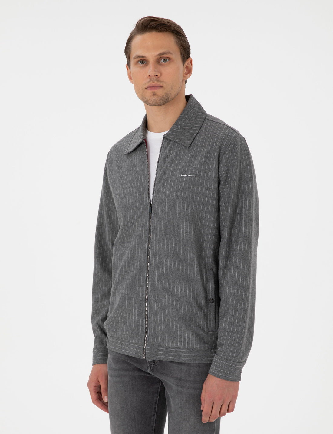 Antrasit Melanj Regular Fit Örme Hırka