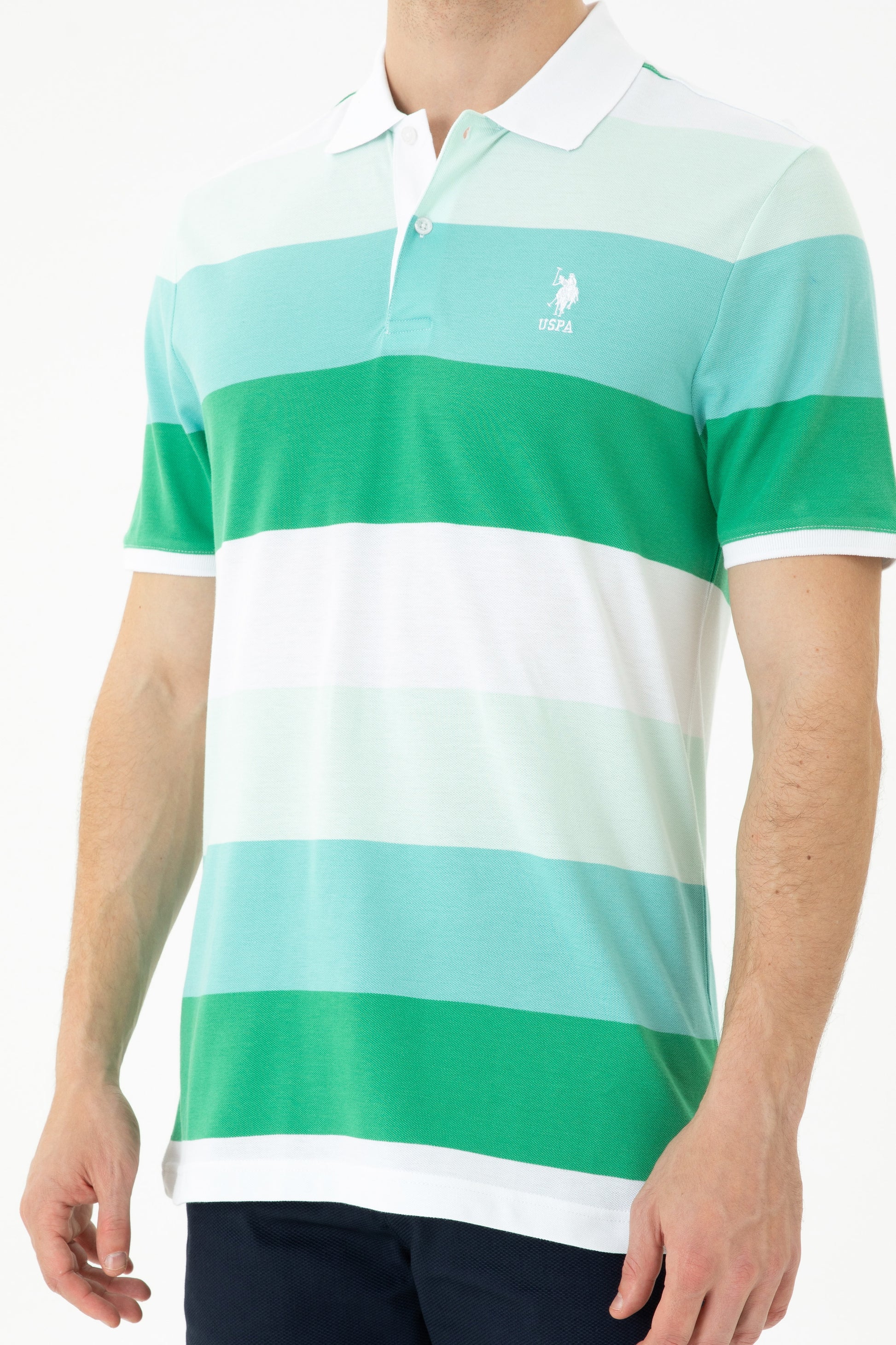 Men's Green Polo Neck T-Shirt