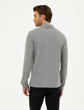 Grey Melange Slim Fit Basic Sweatshirt