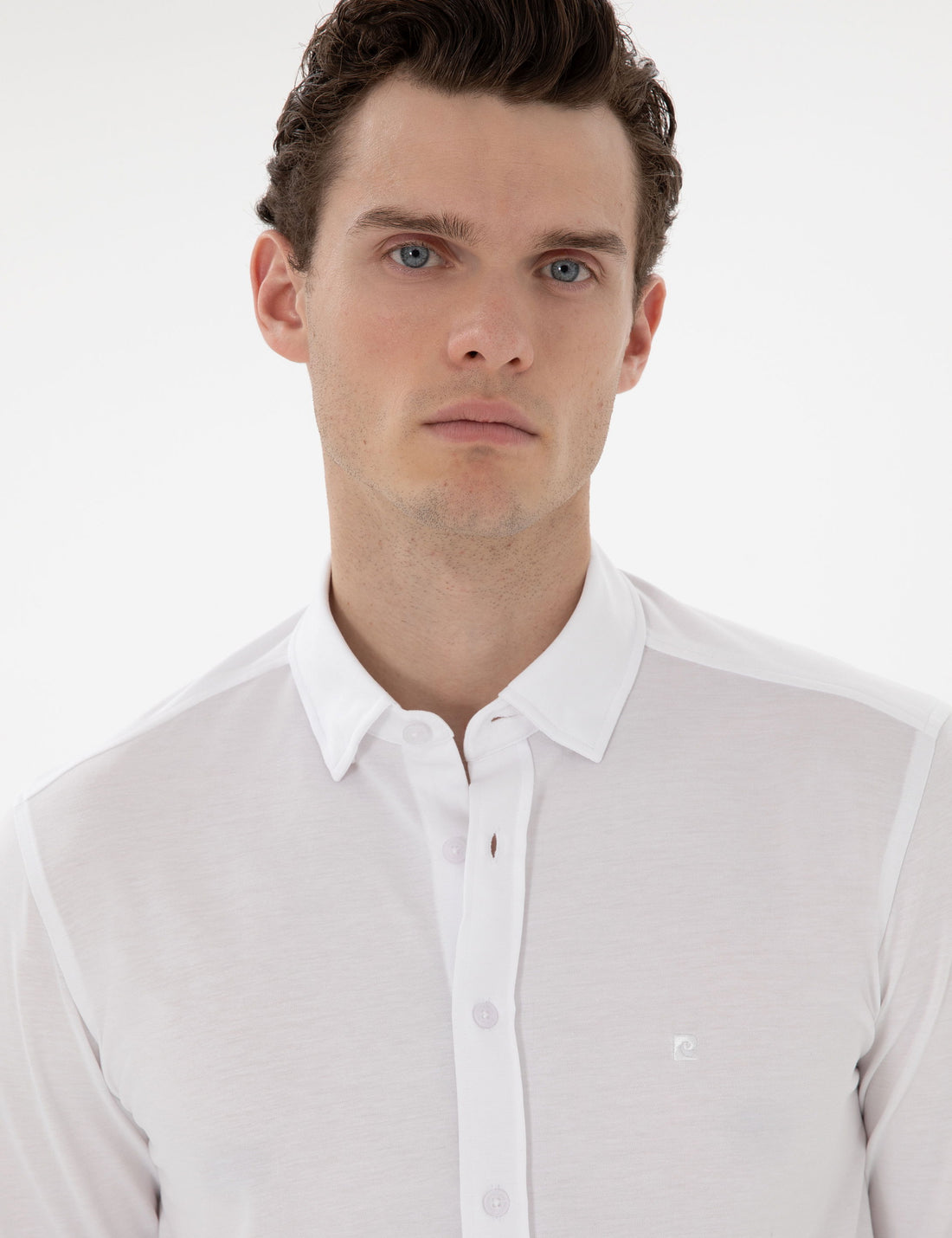 White Slim Fit Long Sleeve Shirt