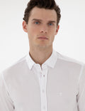 White Slim Fit Long Sleeve Shirt