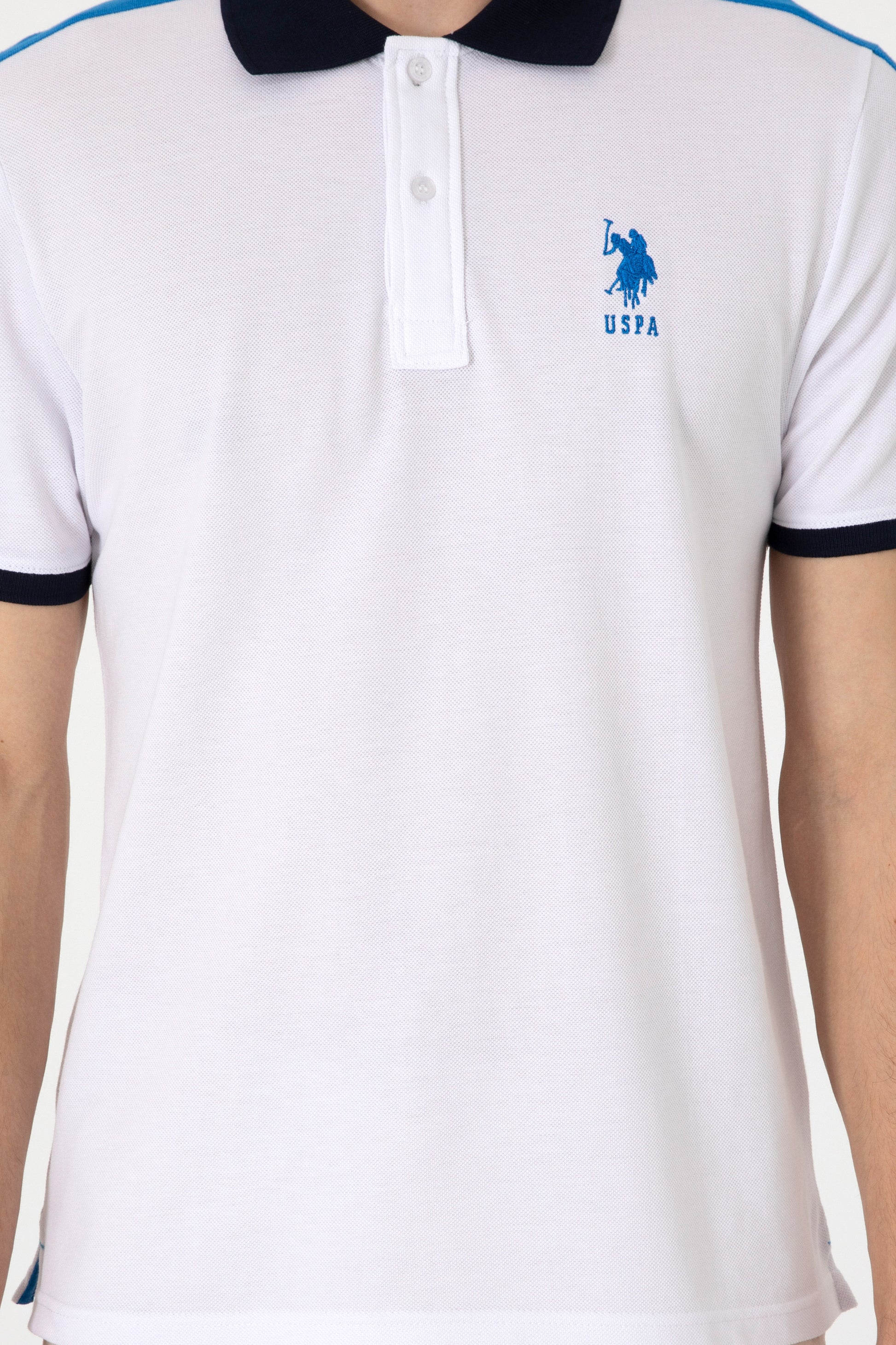 Men's Regular Fit Polo Neck White T-Shirt