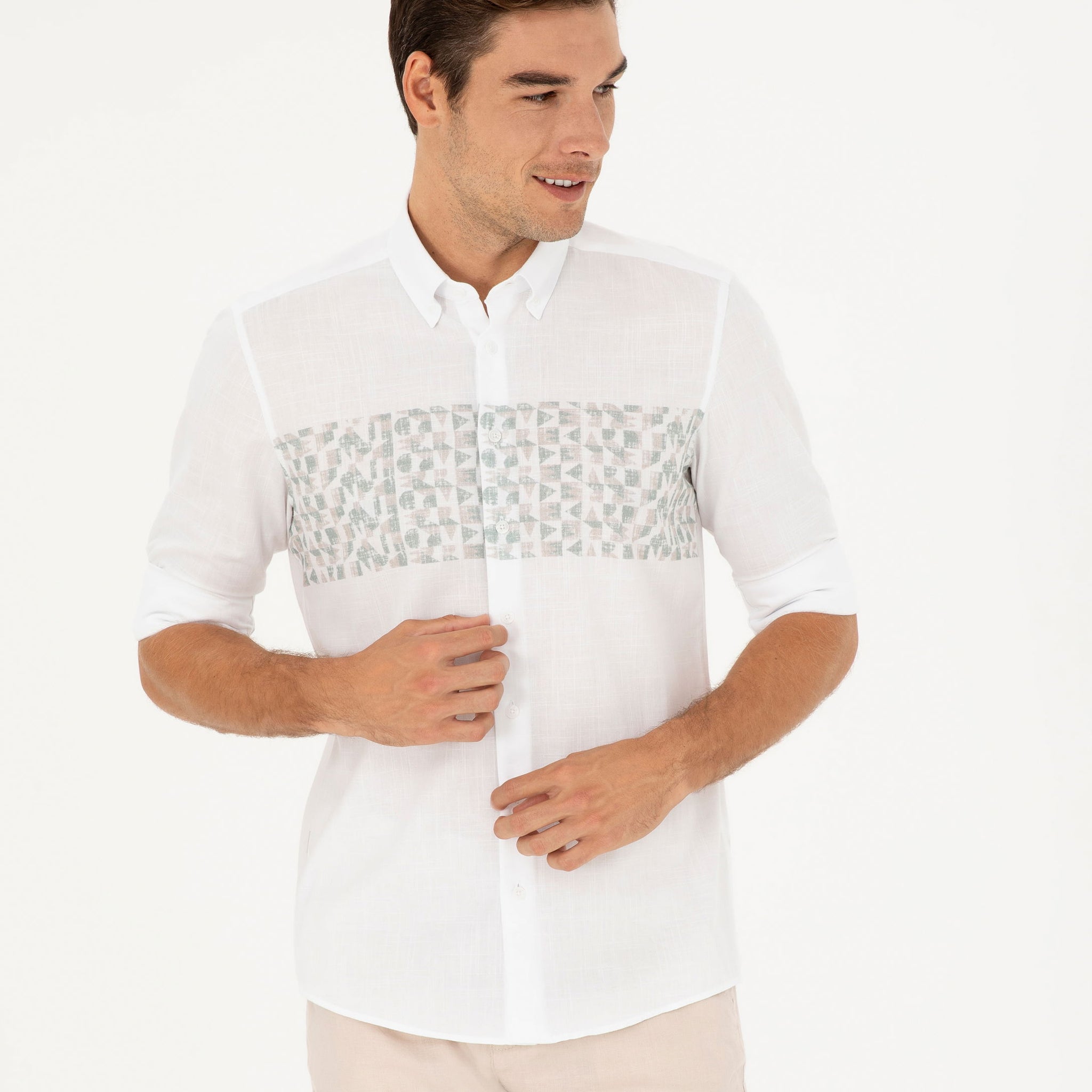 Green Regular Fit Long Sleeve Shirt