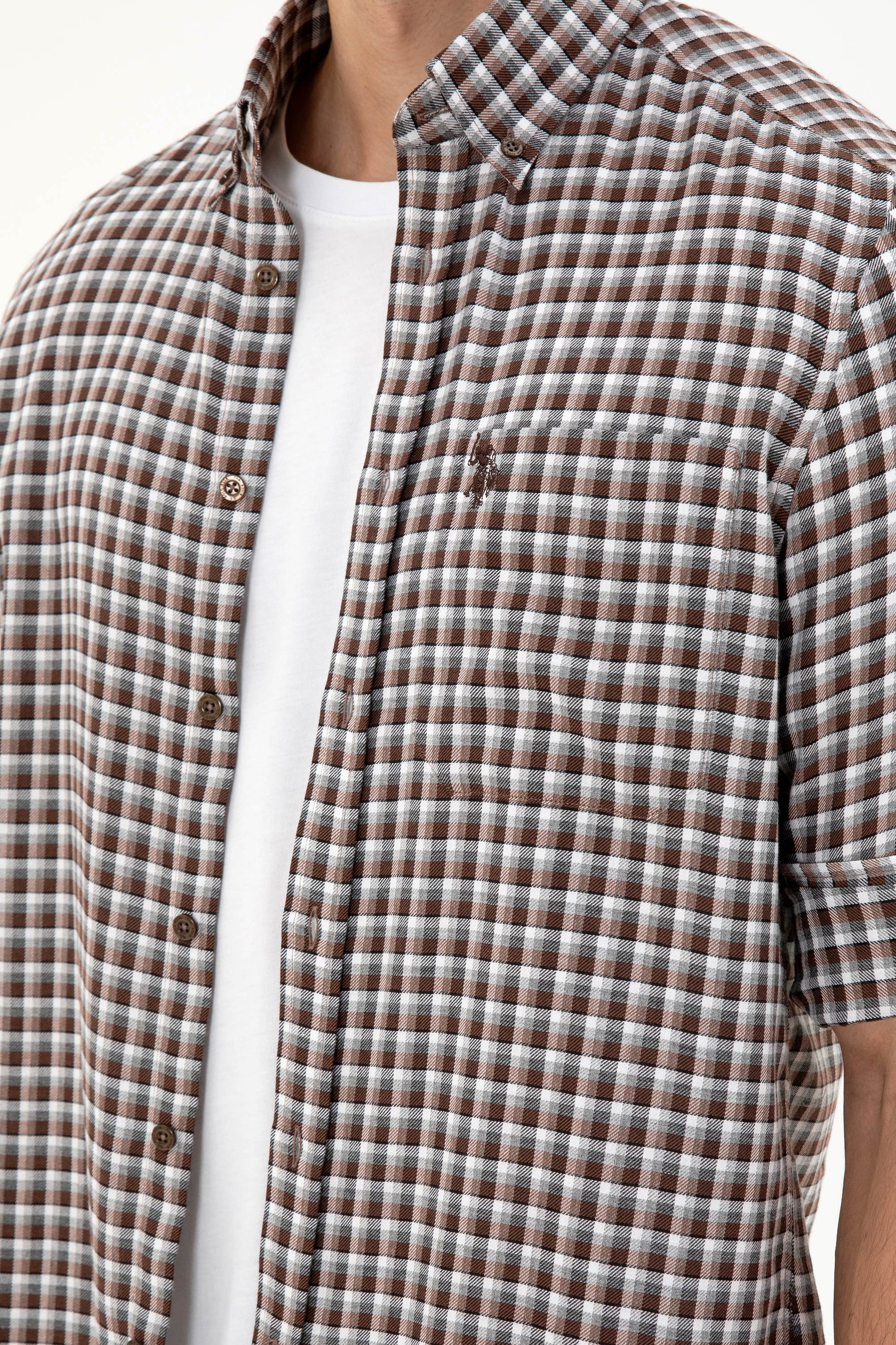 Men's Brown Long Sleeve Shirt