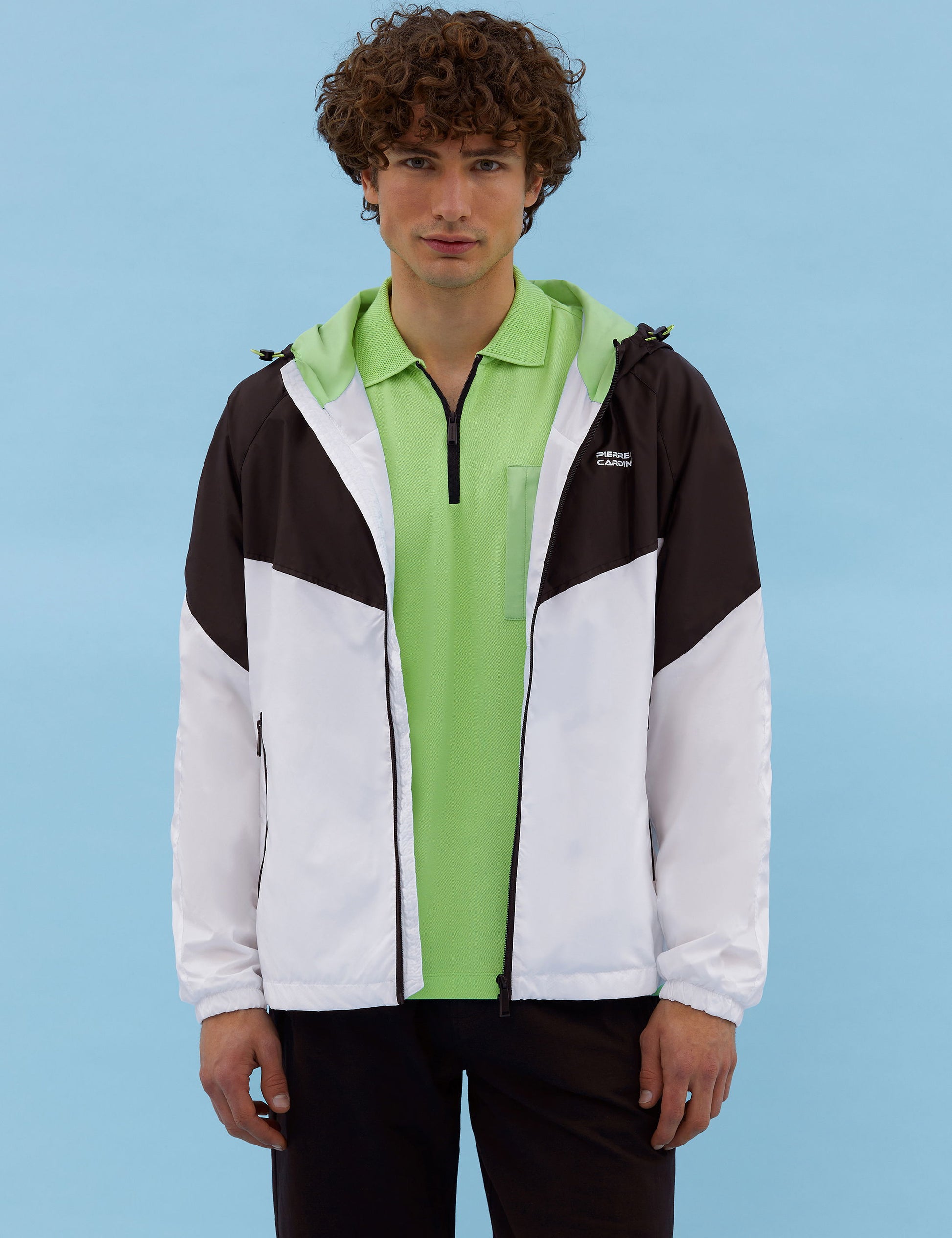 Green Slim Fit Zipper Polo Neck T-Shirt