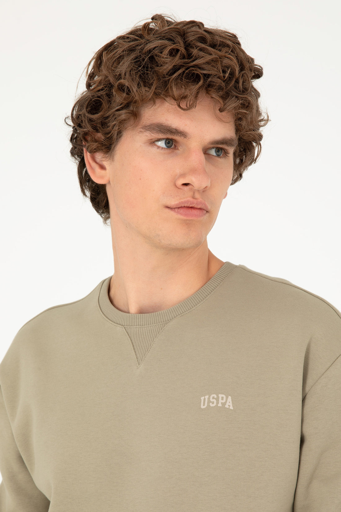 Men's Light Khaki Basic Sweatshirt