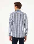 Navy Blue Slim Fit Long Sleeve Shirt