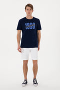 Men's Regular Fit Crew Neck Navy T-Shirt
