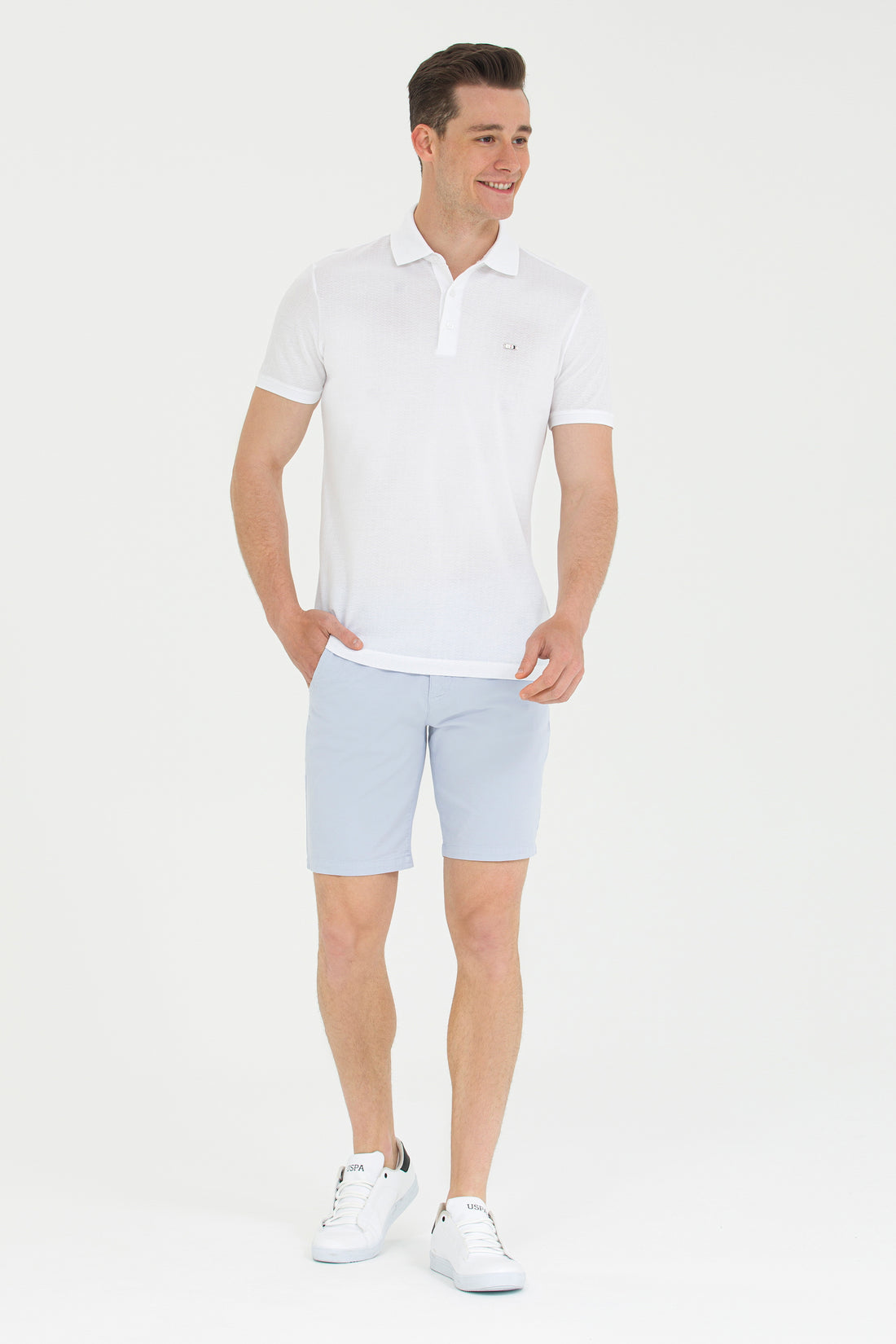 Men's Light Blue Woven Shorts