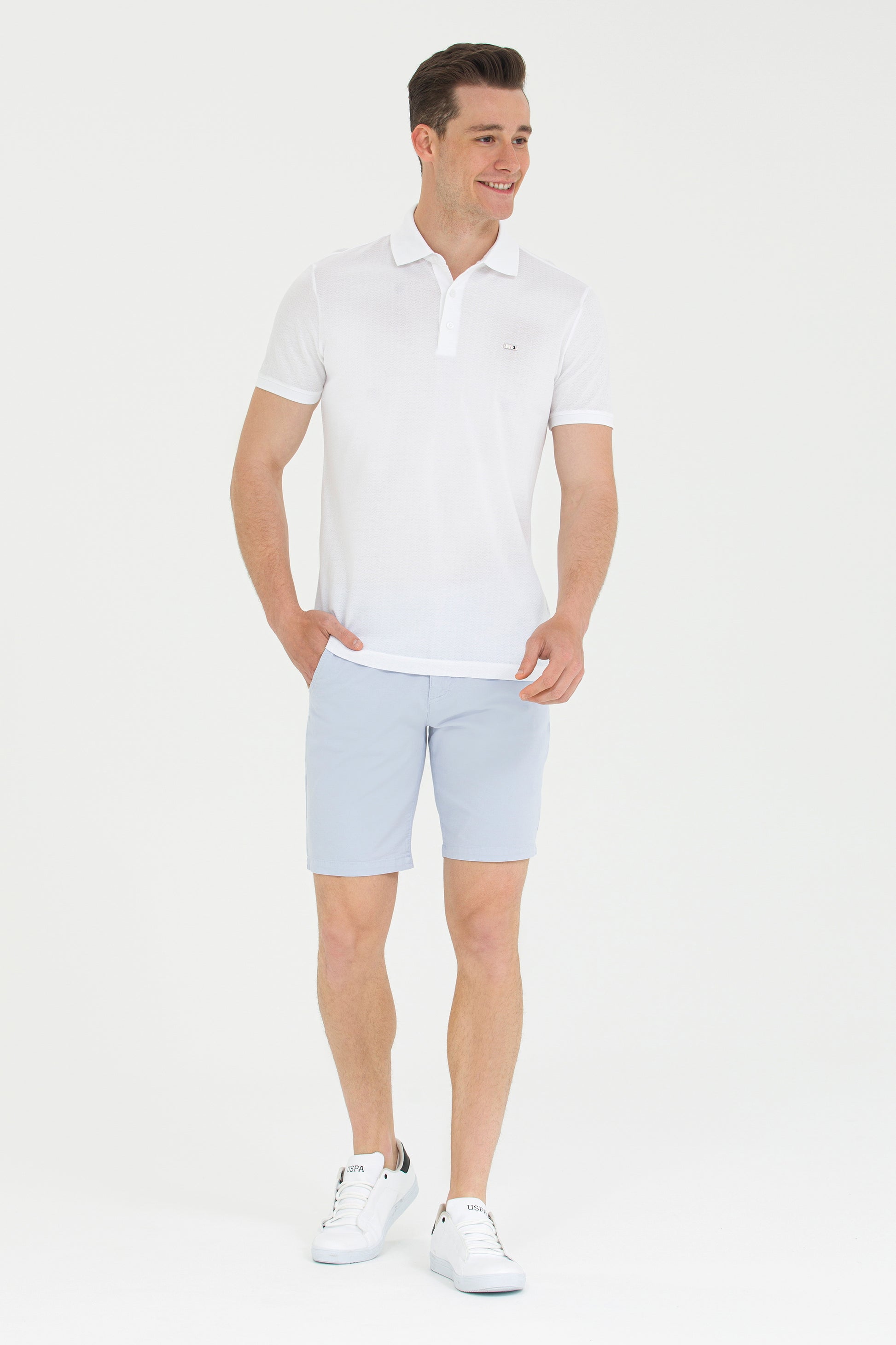 Men's Light Blue Woven Shorts