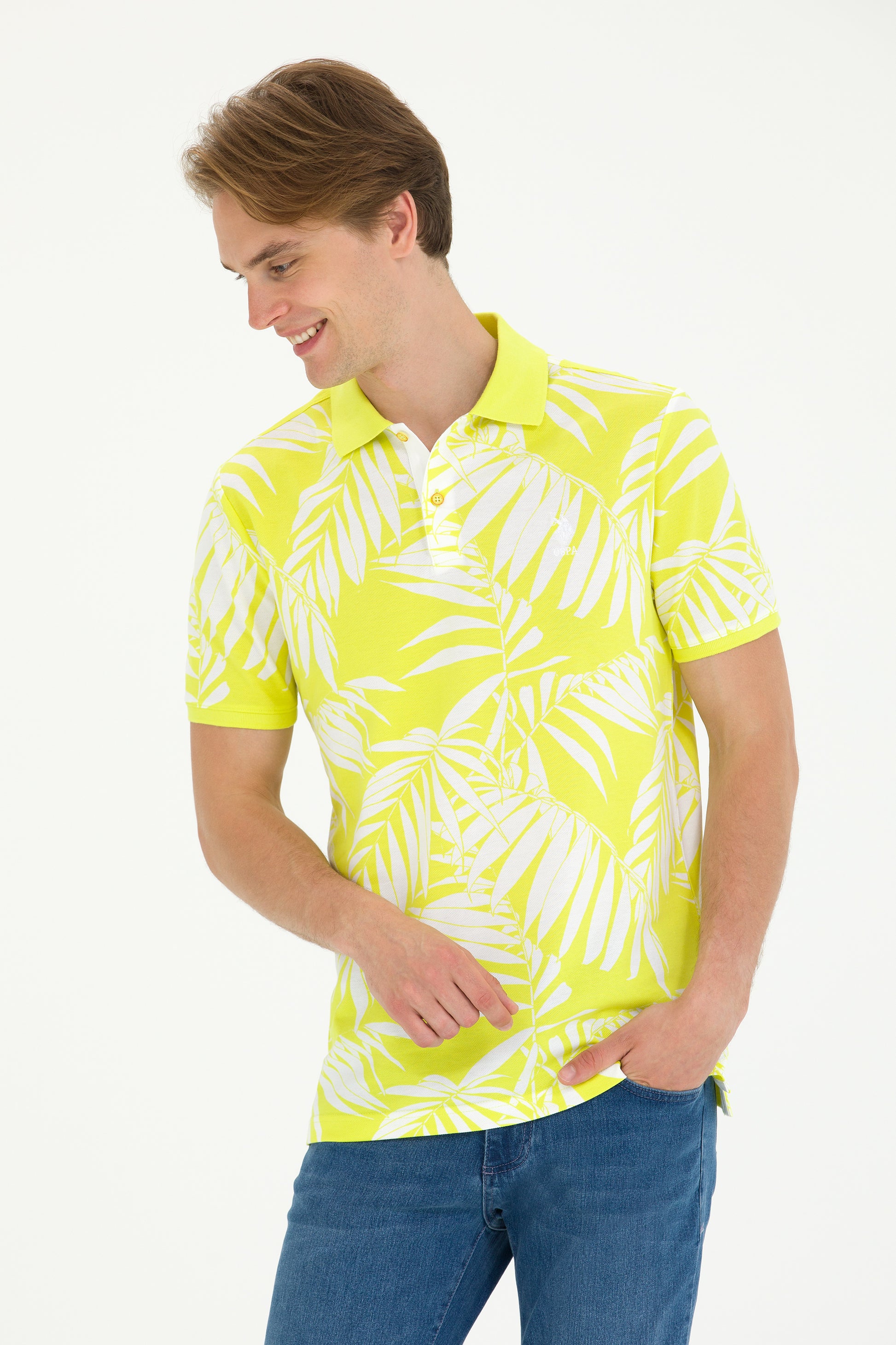 Men's Citron Polo Neck T-Shirt