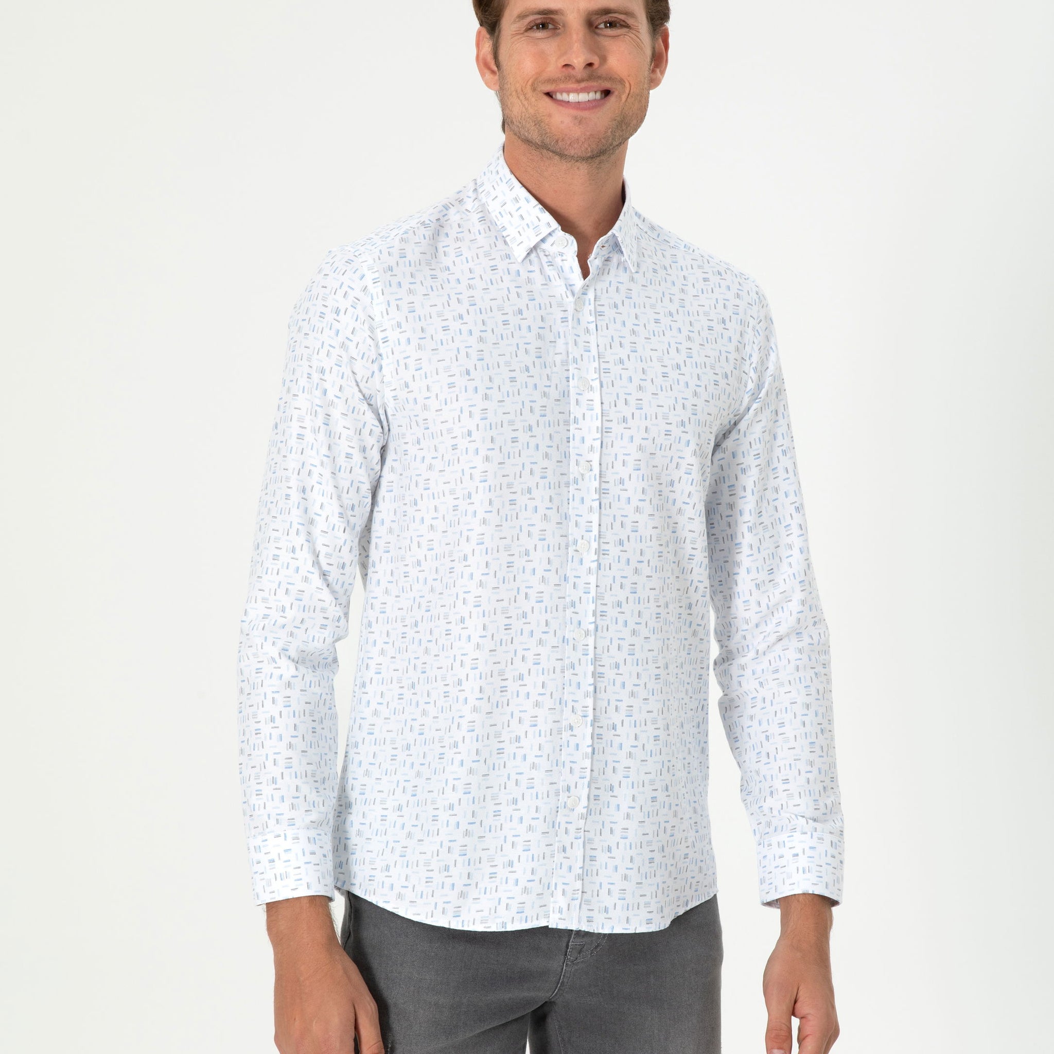 Blue Slim Fit Long Sleeve Shirt
