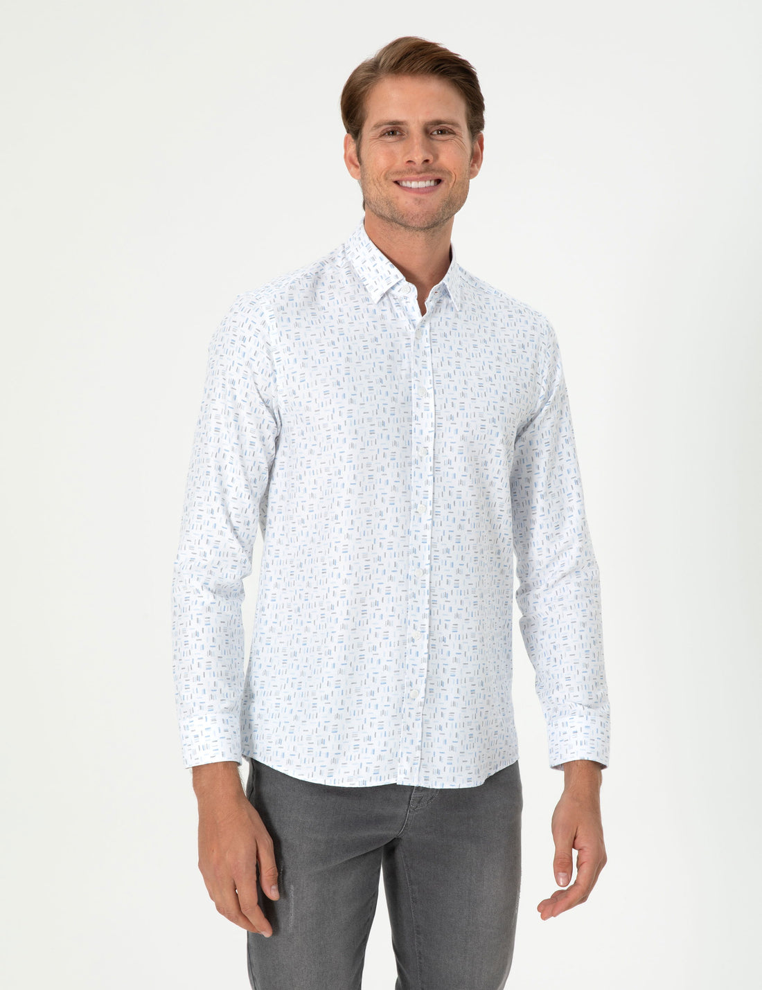 Blue Slim Fit Long Sleeve Shirt