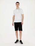 Black Regular Fit Knitted Shorts