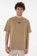Men's Oversize Fit Crew Neck Khaki T-shirt