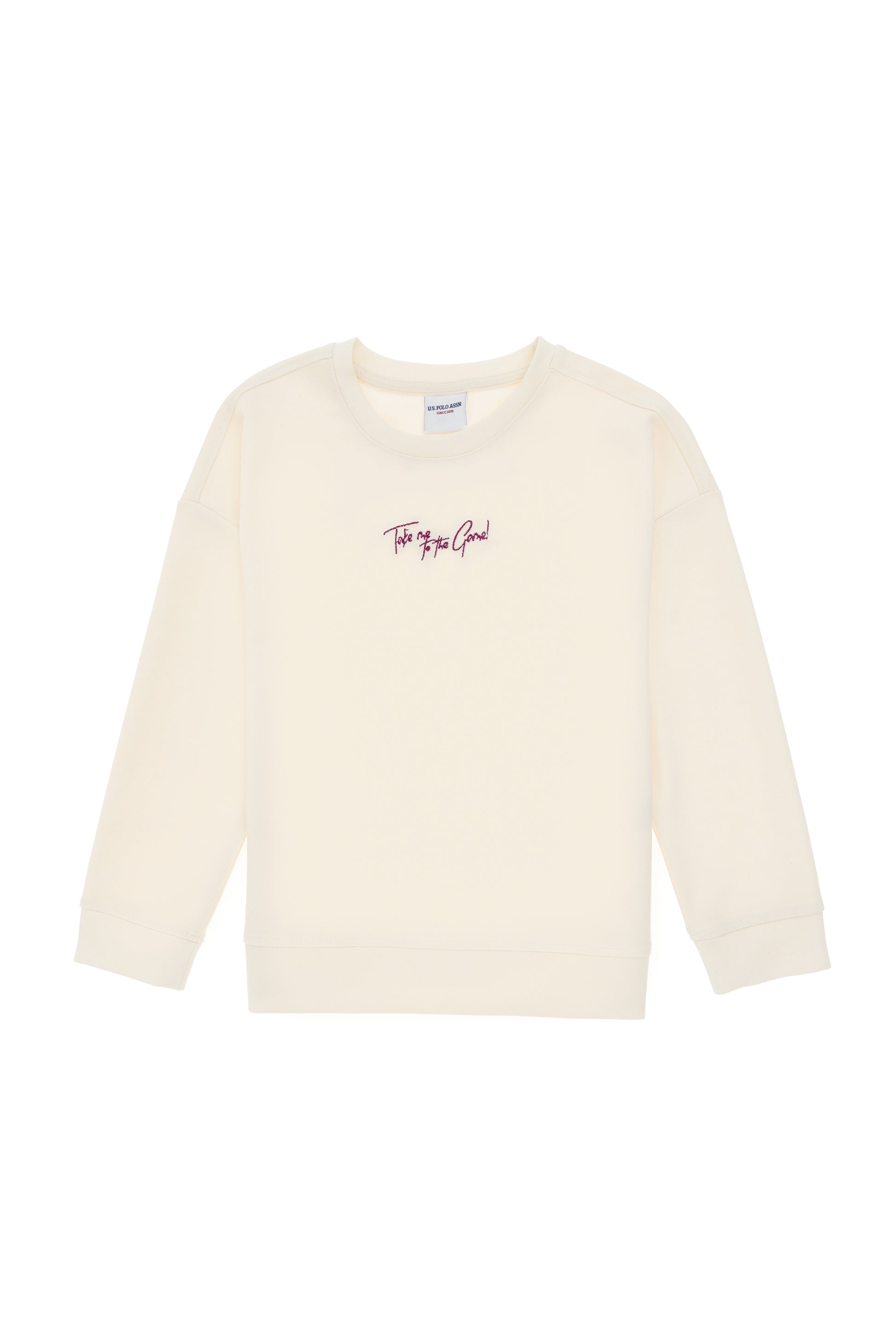 Girls' Cream Crew Neck Sweatshirt