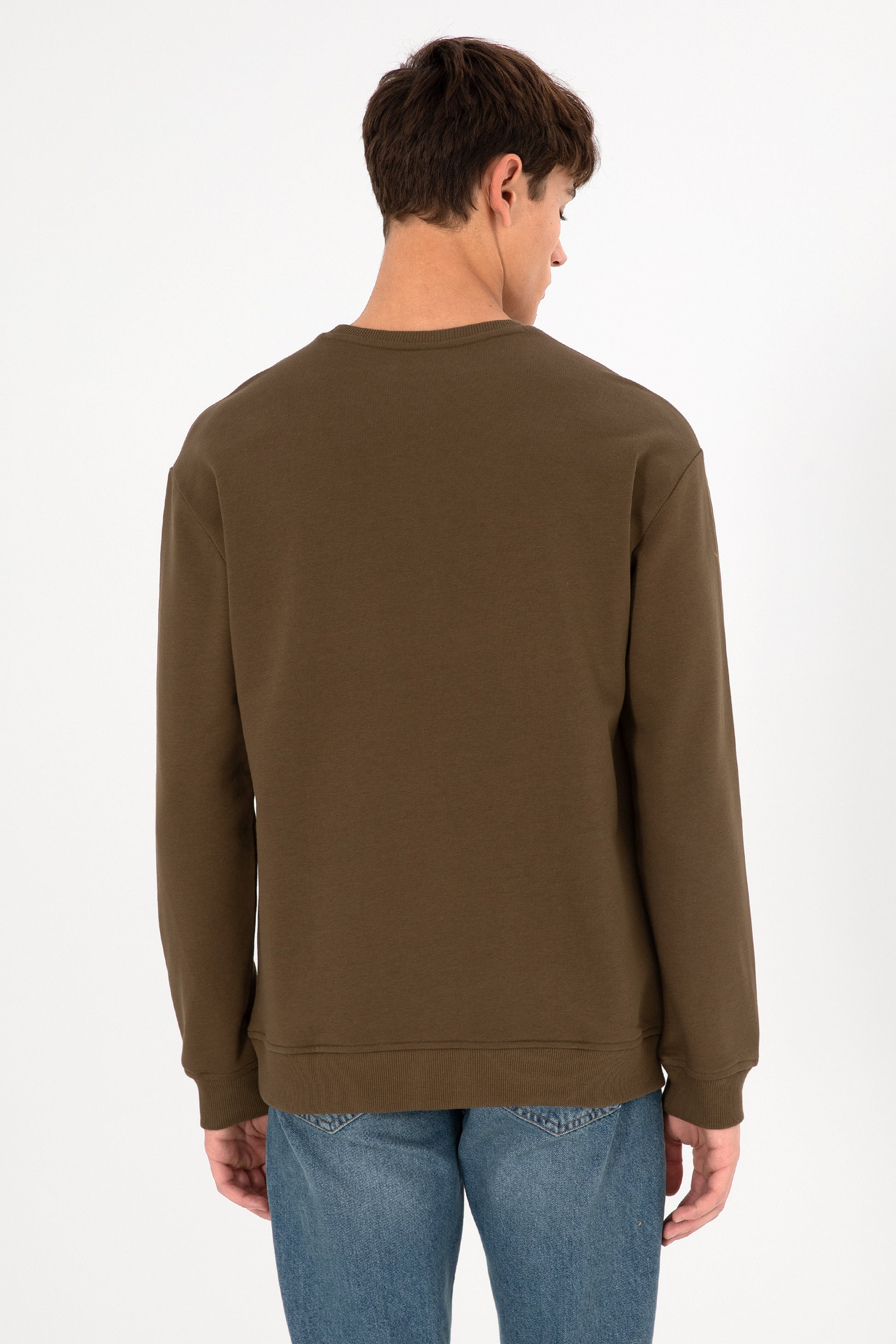 Men's Khaki Basic Sweatshirt