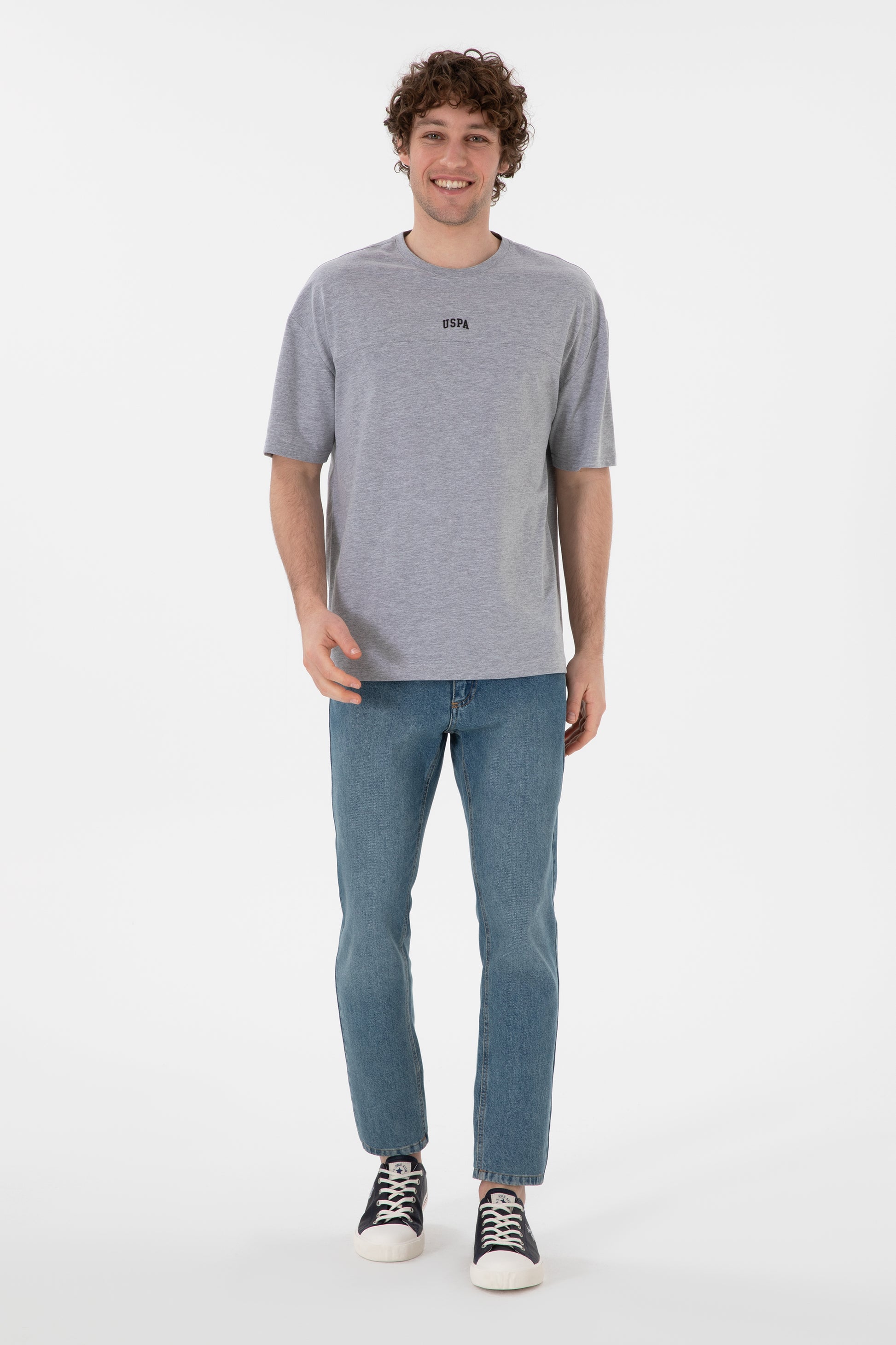 Men's Comfort Fit Crew Neck Grey Melange T-Shirt
