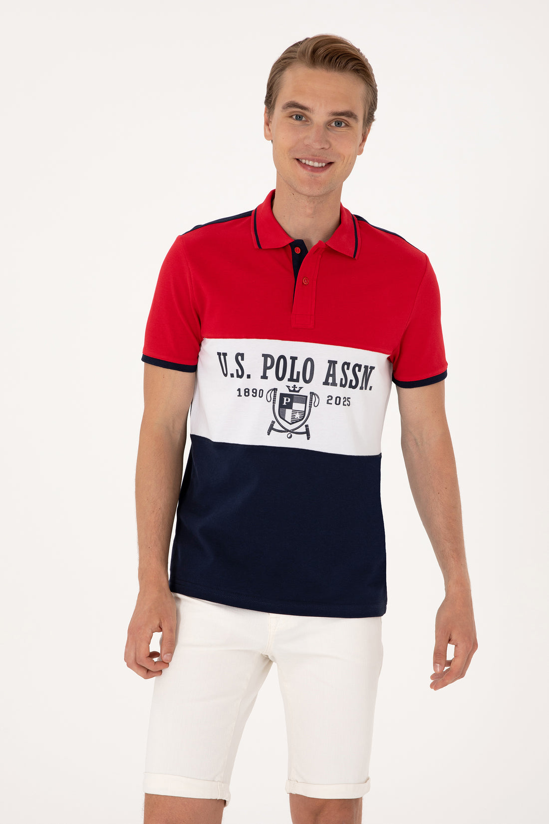 Men's Regular Fit Polo Neck Navy T-Shirt