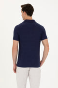 Men's Navy Blue Polo Neck T-Shirt