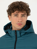 Oil Hooded Inflatable Sport Coat