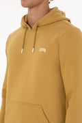 Erkek Regular Fit Kapüşonlu Hardal Basic Sweatshirt
