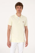Men's Slim Fit Polo Neck Lemon Basic T-Shirt