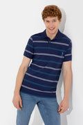 Men's Navy Blue Polo Neck T-Shirt