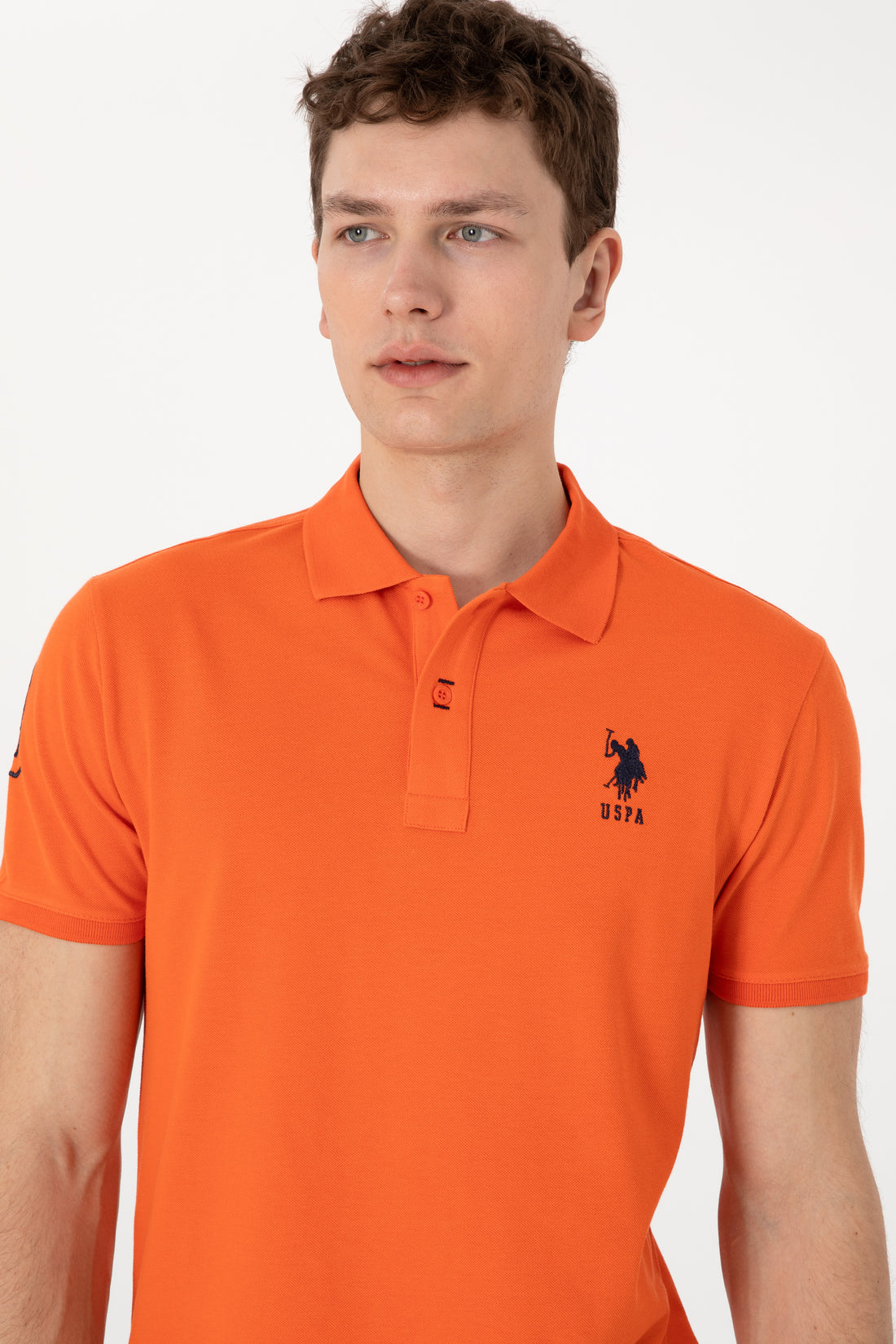 Men's Slim Fit Polo Neck Pomegranate Flower Basic T-Shirt