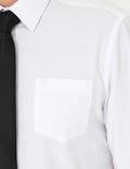 White Regular Fit Long Sleeve Basic Shirt