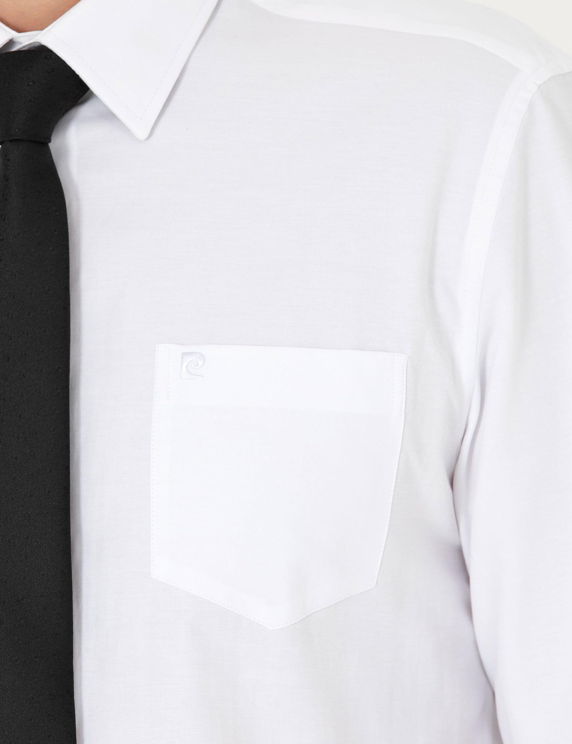 White Regular Fit Long Sleeve Basic Shirt