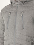 Grey Hooded Padded Sport Coat